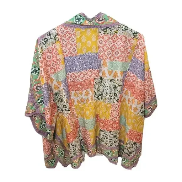 NWT Tolani Collection Patchwork Raelyn Boho Open Kimono Womens Sz Large Petite - Picture 4 of 8